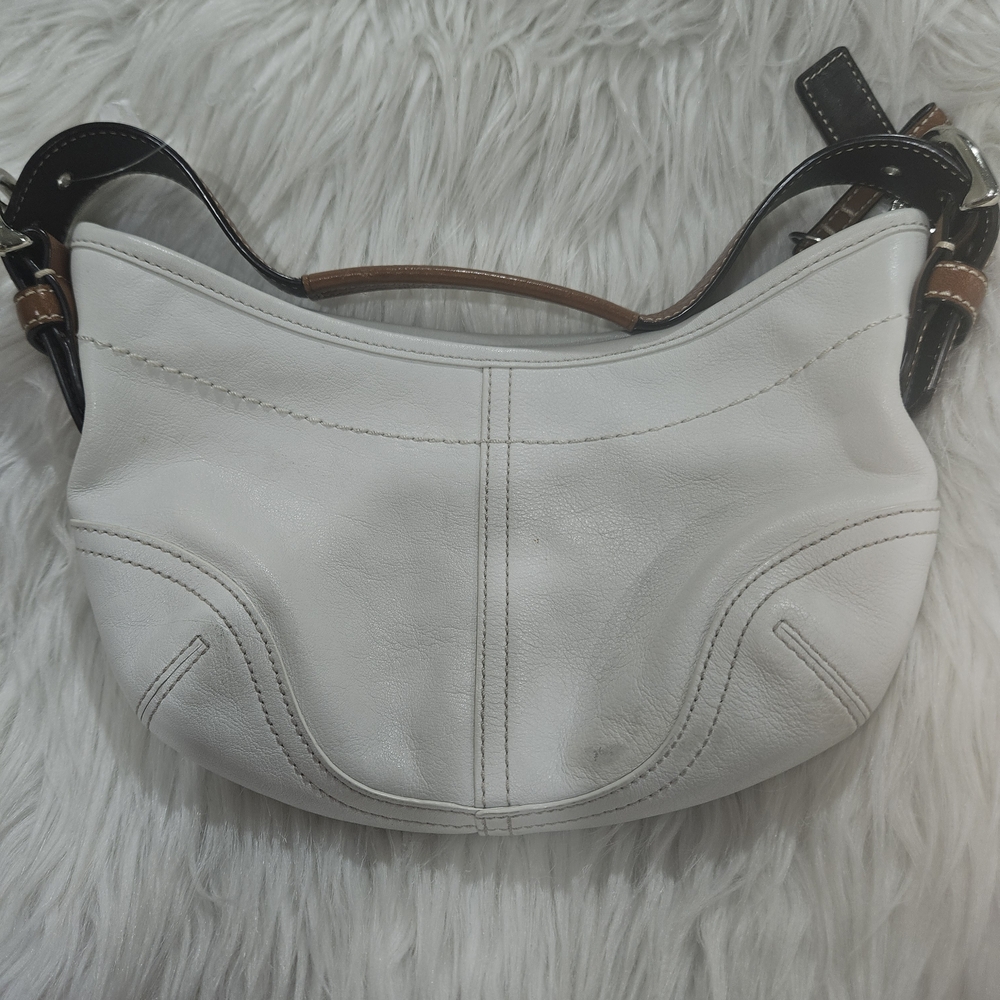 Leather Hobo Shoulder Bag in White
